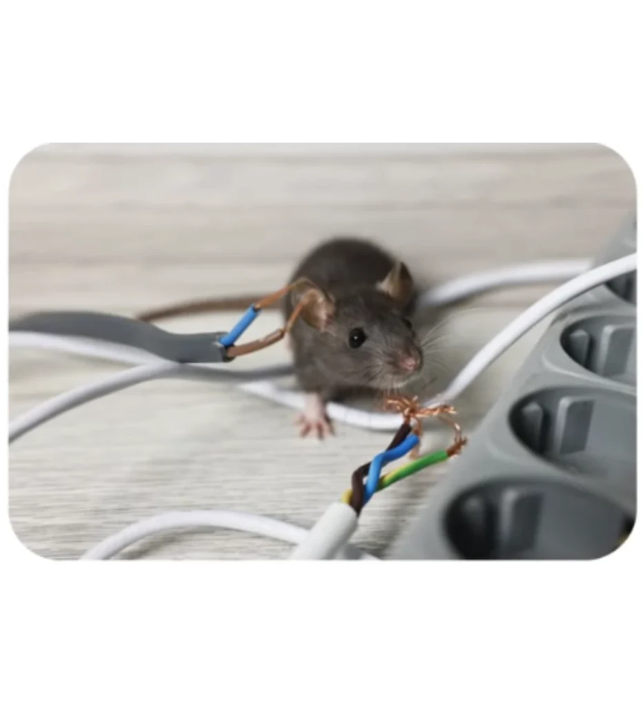 Mouse chewing through electrical wires inside a wall cavity